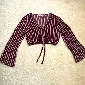 PacSun LA Hearts Striped Button/Tie Long
Sleeve S